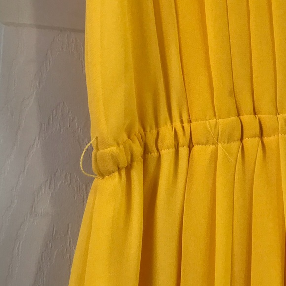 Used Pleated Sheath Dress Yellow - Picture 7 of 8